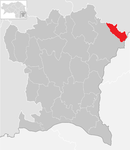 Lage der Gemeinde Unterlamm im Bezirk Südoststeiermark (anklickbare Karte)