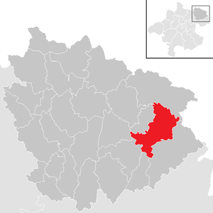 Lage der Gemeinde Unterweißenbach im Bezirk Freistadt (anklickbare Karte)
