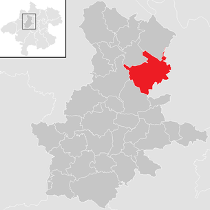Lage der Gemeinde Waizenkirchen im Bezirk Grieskirchen (anklickbare Karte)