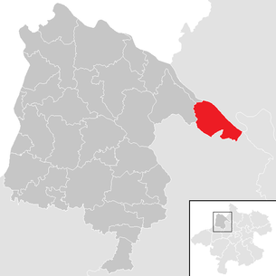 Lage der Gemeinde Waldkirchen am Wesen im Bezirk Schärding (anklickbare Karte)