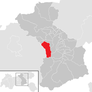Lage der Gemeinde Weerberg im Bezirk Schwaz (anklickbare Karte)
