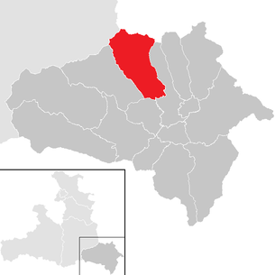 Lage der Gemeinde Weißpriach im Bezirk Hallein (anklickbare Karte)