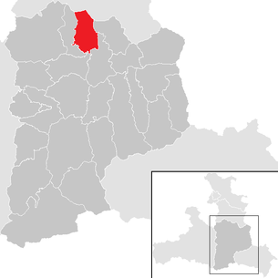 Lage der Gemeinde Werfenweng im Bezirk St. Johann im Pongau (anklickbare Karte)