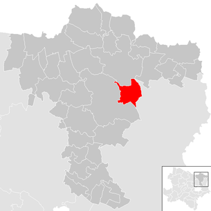 Lage der Gemeinde Wilfersdorf (Niederösterreich) im Bezirk Mistelbach (anklickbare Karte)