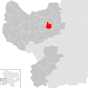 Lage der Gemeinde Winklarn (Niederösterreich) im Bezirk Amstetten (anklickbare Karte)