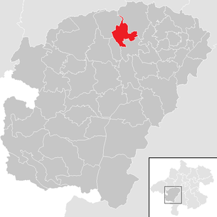 Lage der Gemeinde Zell am Pettenfirst im Bezirk  Vöcklabruck (anklickbare Karte)