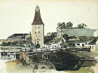 Thomas Ender, Das Wiener Tor in Krems. Aquarell, um 1830 © Niederösterreichisches Landesmuseum, St. Pölten