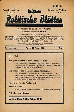 Wiener Politische Blätter, 1935