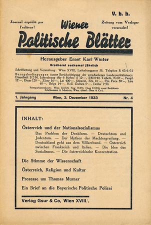 Wiener Politische Blätter, 1933