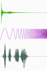 Optische Darstellung des Schalls als Wellenform.