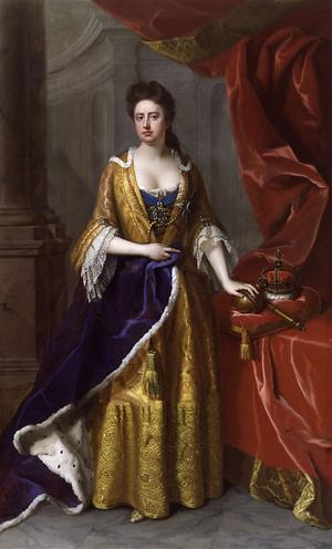 Anne (Stuart), Queen of Great Britain, Porträtgemälde von MIchael Dahl, 1705; National Portrait Gallery, London