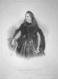 Louise Dustmann-Meyer, deutsche Opernsängerin, Lithographie, 1860