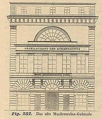 Altes Musikvereinsgebäude in der Tuchlauben, um 1831