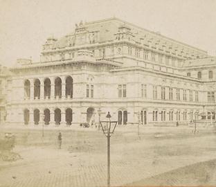 K. K. Hofoper (= Wiener Staatsoper), Teilbild eines Stereofotos, zwischen 1868 und 1880