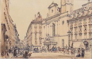 Michaelerplatz und Kohlmarkt in Wien, 1844