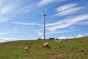 Almenland-Idylle bei der stillgelegten Windkraftanlage