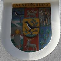 Foto: Doris Wolf, 2010; Alsergrund-Wappen am Haus Zimmermanngasse 2 / Alser Straße 48