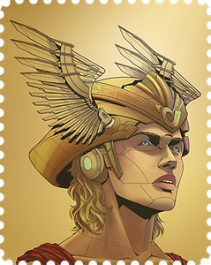 Briefmarke, Crypto stamp art: Gold Edition Merkur