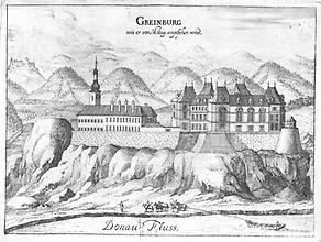 Schloss Greinburg um 1674, Stich von G.M.Vischer