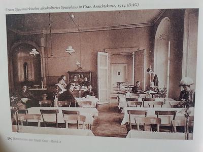 Eines der ersten alkoholfreien Speisehäuser in Graz befand sich am Bischofplatz 1