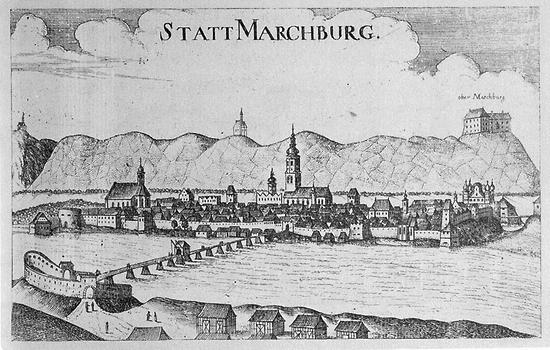 Marburg/Maribor aus: Vischers Topographia Ducatus Stiria