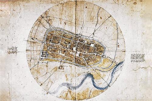 Die italienische Stadt Imola entstand in der Antike, 1502 hielt sich Leonardo da Vinci dort auf und erstellte Stadtpläne. Die Versiegelung des Bodens schreitet bis heute voran. Das verändert das Mikroklima., Foto: Name. Aus: Wikicommons 