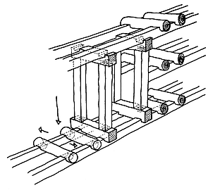 Maueröffnung mit Stützrahmen in typisch axumitischer Konstruktionsweise