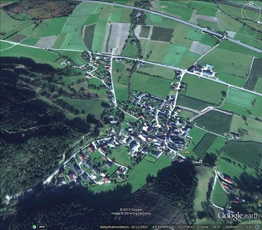 St. Lorenzen im Paltental im November 2010 (nach Google Earth)