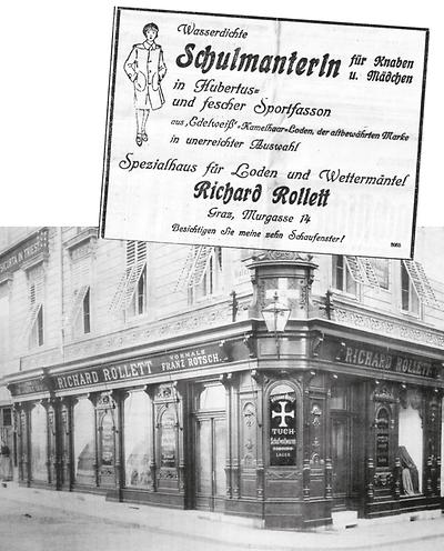 So sahen Zeitungsannoncen in den 1930er-Jahren aus 1880 zierte die Fassade das Geschäftsviertel in der Murgasse