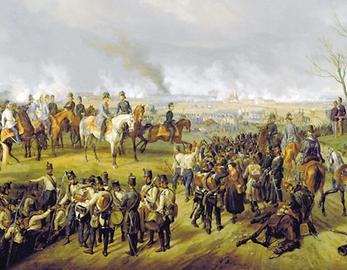 Bei der Schlacht von Custozza siegt er über die Armee von Sardinien- Piemont