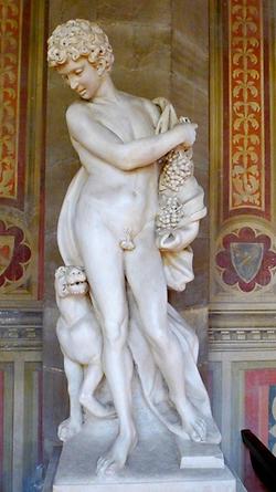 Im Florentiner Bargello findet man diesen marmornen Bacchus aus dem 16. Jh.