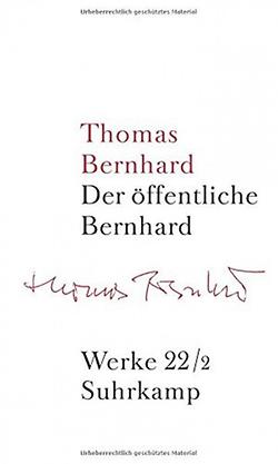 Buchcover der Werkausgabe, Band 2. Der öffentliche Bernhard