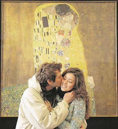 Ein Kuss Gustav Klimts 'Der Kuss'
