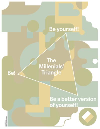 Im Dreieck der Zeit Zwischen Selbstoptimierung („Be a better version of yourself!), dem Streben nach Authentizität („Be yourself!“) und Suche nach der Existenz („Be!“) sind die „Millenials“ hin- und hergeworfen