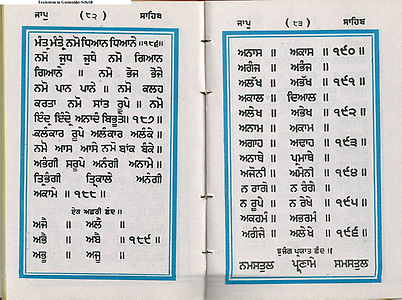 Textseiten in Gurmukhi-Schrift