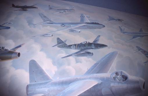 Wandmalerei Düsenflugzeug