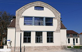 Van-de-Velde-Bau in Weimar (Südgiebel), Im oberen Stockwerk war das Atelier von van de Velde.Kunstgewerbeschule in Weimar