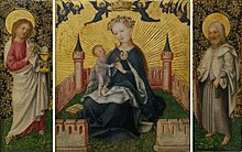 Maria mit Kind im Garten mit Johannes dem Evangelist und Paulus