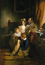 Rudof von Arthaber mit seinen Kindern
