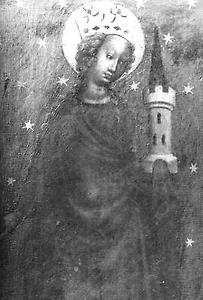 Heilige Barbara. Tafelbild des Andreas-Altars im Stephansdom, Wien., © Copyright Bildarchiv der Österreichischen Nationalbibliothek, Wien.