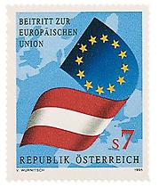 Briefmarke anläßlich des Beitritts Österreichs zur Europäischen Union, 1995