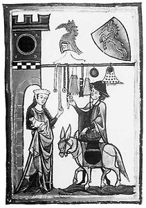 Dietmar von Aist. Miniatur aus der Manessischen Handschrift, 1300/1340 (Universitätsbibliothek Heidelberg), © Copyright Universitätsbibliothek Heidelberg.