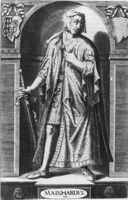 Graf Meinhard III. von Tirol. Stich, 18. Jh., © Copyright Bildarchiv der Österreichischen Nationalbibliothek, Wien, für AEIOU.
