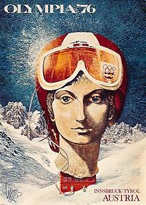 Olympische Spiele: Leherb, Plakat der Olympischen Winterspiele in Innsbruck 1976., © Copyright Verlag Christian Brandstätter, Wien, für AEIOU.