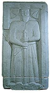 Otakar IV. Grabplatte in St. Heinrich am Bachern, Slowenien., © Copyright Presseamt der Niederösterreichischen Landesregierung, Wien (heute Niederösterreichischer Landespressedienst, St. Pölten), für AEIOU.