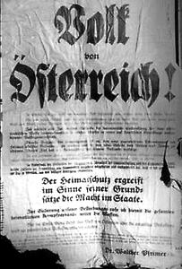 Aufruf des Pfrimer-Putsches am 13. September 1931, © Copyright Österreichisches Institut für Zeitgeschichte, Wien - Bildarchiv, für AEIOU.