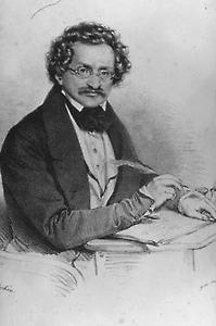 Moritz Gottlieb Saphir. Lithographie von J. Kriehuber, 1835., © Copyright Bildarchiv der Österreichischen Nationalbibliothek, Wien, für AEIOU.