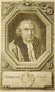 Johann Ferdinand Schor. Stich von J. Balzer., © Copyright Universitätsbibliothek Salzburg, G I 394, für AEIOU.
