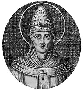 Papst Sylvester I., Stich des 18. Jhs., © Copyright Bildarchiv der Österreichischen Nationalbibliothek, Wien, für AEIOU.