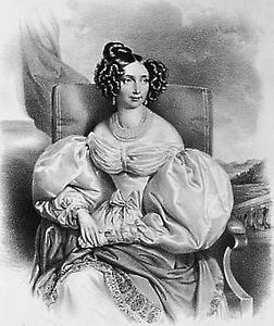 Erzherzogin Sophie von Österreich. Lithographie von J. Kriehuber., © Copyright Christian Brandstätter Verlag, Wien, für AEIOU.